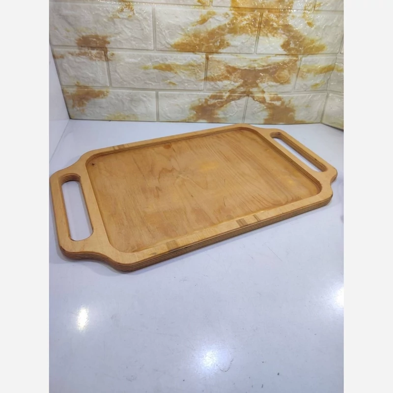 سینی چوبی مستطیلی دسته دار