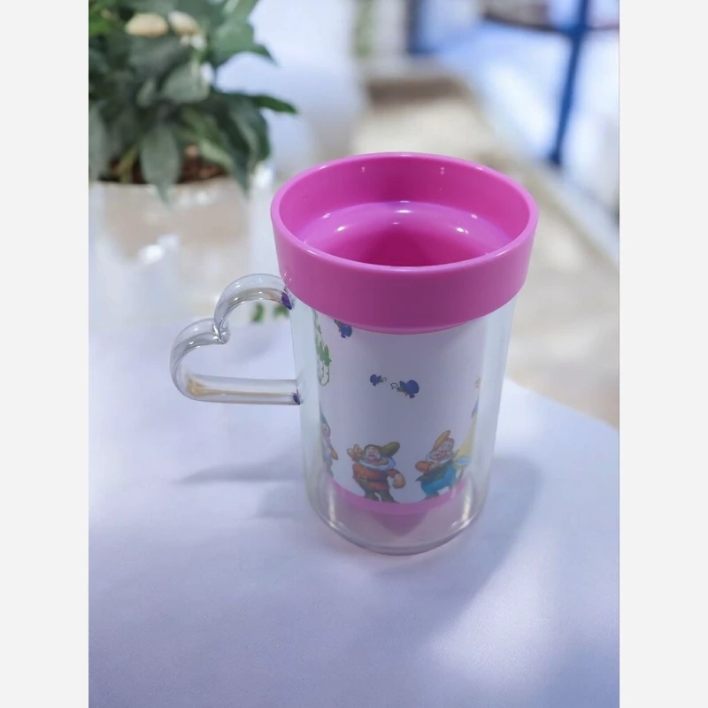 لیوان کودک دوجداره دسته قلبی