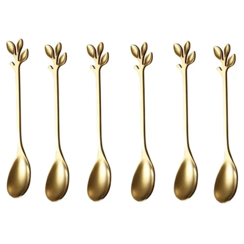 قاشق چای خوری مدل برگ 6عددی