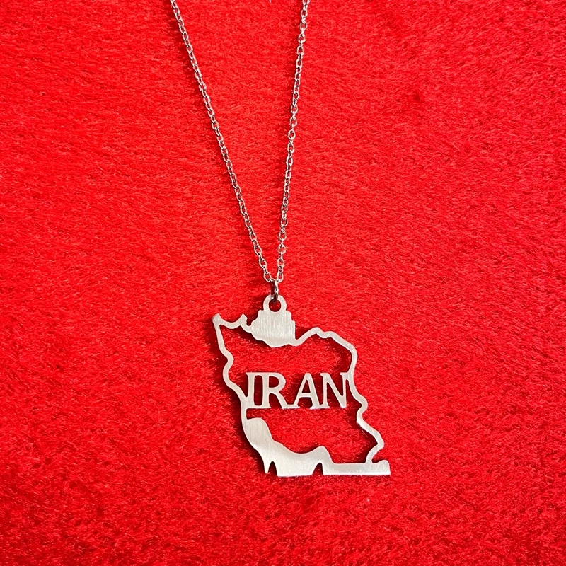 گردنبند ایران مردانه و زنانه با زنجیر اسپرت استیل و رنگ ثابت