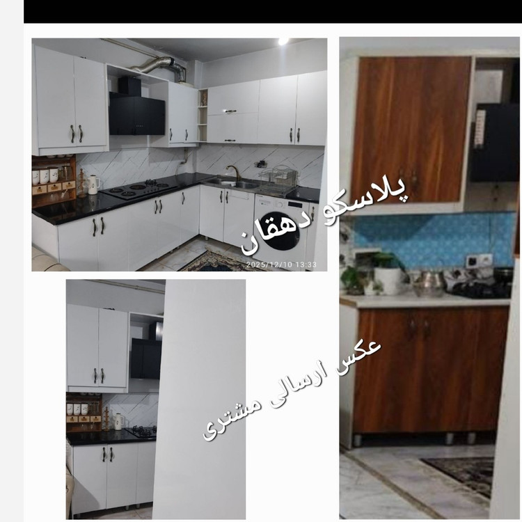 برچسب سفید هایگلاس پشت نقره ای خارجی عرض 60 برچسب کابینت و کمد رنگ سفید ساده طرح هایگلاس پلاسکو