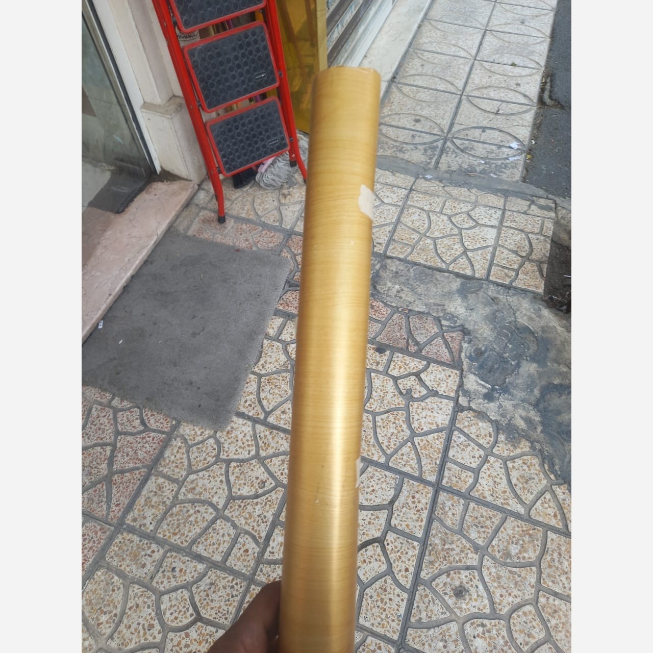 برچسب رنگ کرم روشن طرح چوب برچسب مات کابینت  طرح چوب روشن