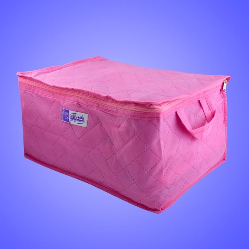 بغچه زیپدار رنگی سایز نیم باکس رنگی پارچه ای کدبانو