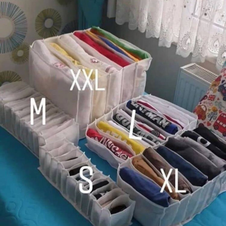 نظم دهنده پارچه ای سایز Xlarge منقسم کمد و لباس ارگانیزر سایز ایکس لارج