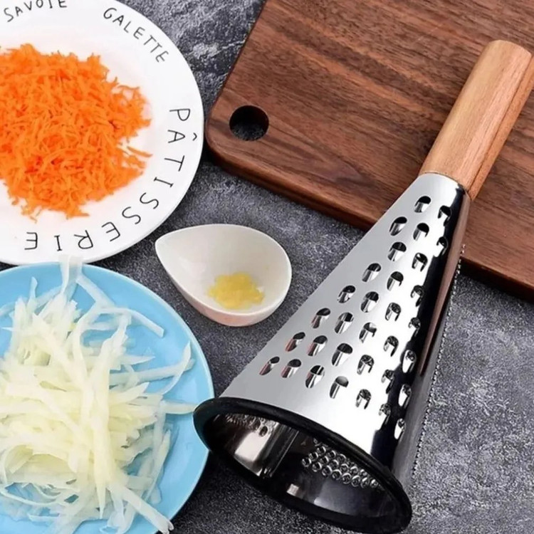 رنده مخروطی استیل دسته چوبی وارداتی
