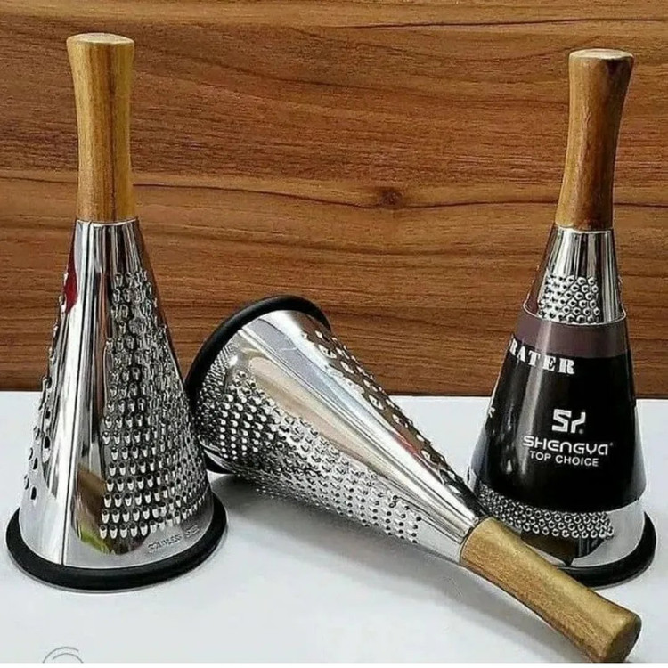 رنده مخروطی استیل دسته چوبی وارداتی