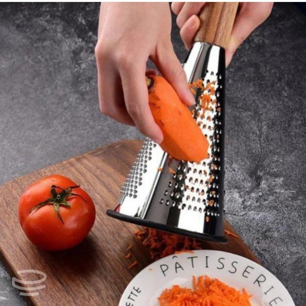 رنده مخروطی استیل دسته چوبی وارداتی